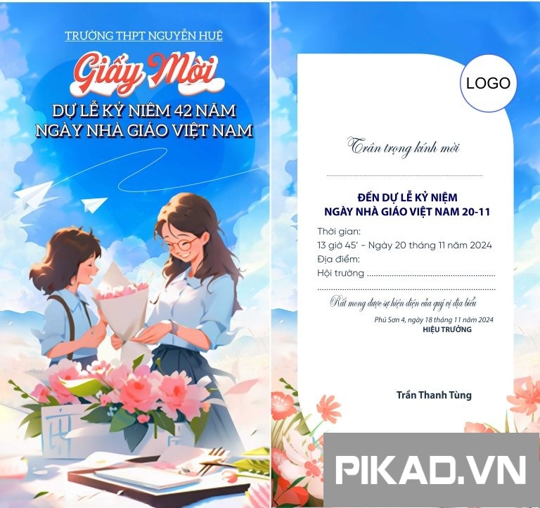 MẪU GIẤY MỜI 20-11