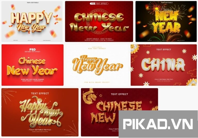 8+ Mẫu Hiệu ứng chữ Tết 2025