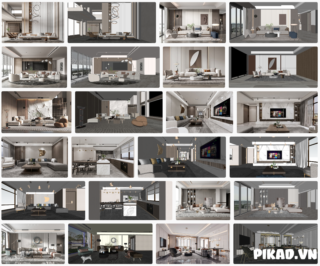 11+ Phòng Khách – Phong Cách Wabi – Sabi Hiện Đại