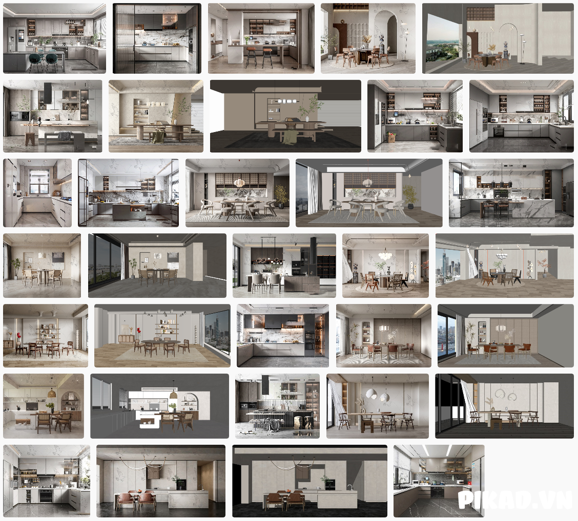 26+ Phòng Bếp – Sketchup Đẹp