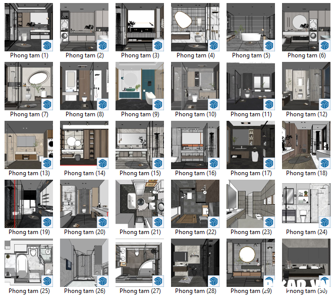 30+ Phòng Tắm – WC sketchup