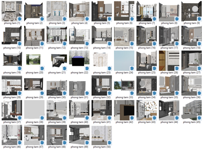 50+ Phòng Tắm Sketchup