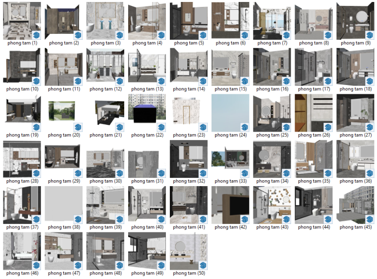 50+ Phòng Tắm Sketchup