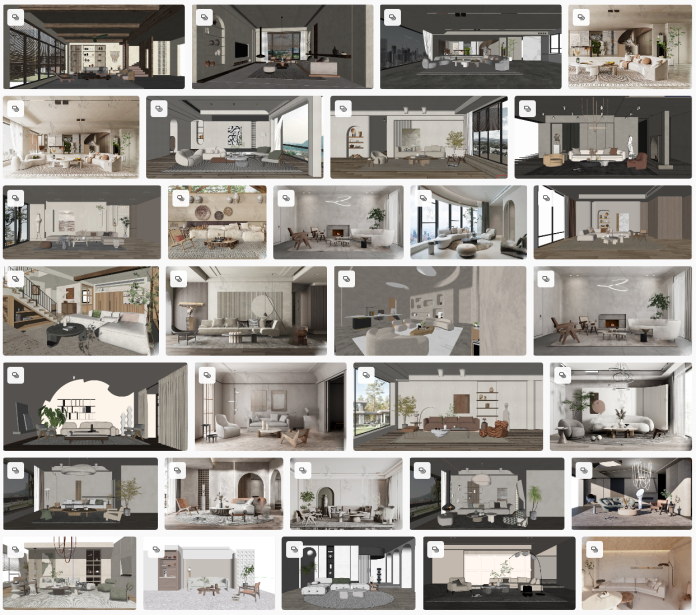 62+ Phòng Khách - Sketchup Đẹp