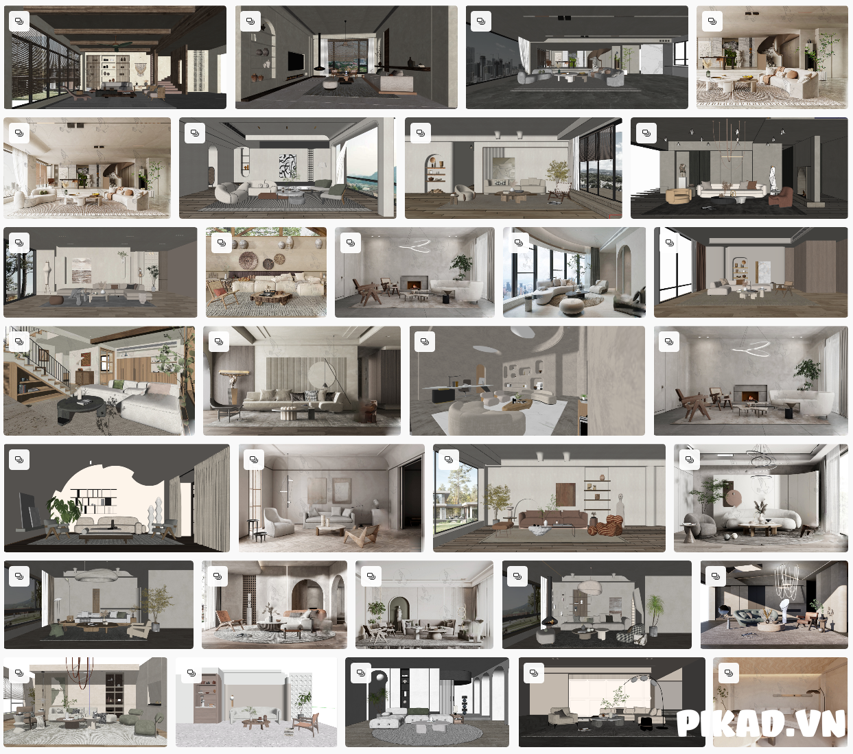 62+ Phòng Khách – Sketchup Đẹp