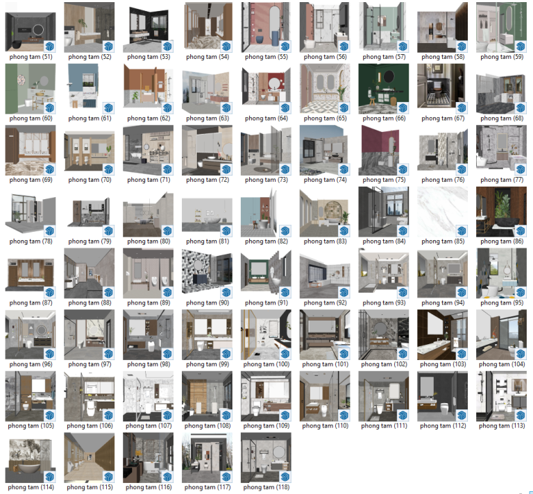 68+ Phòng Tắm - Sketchup